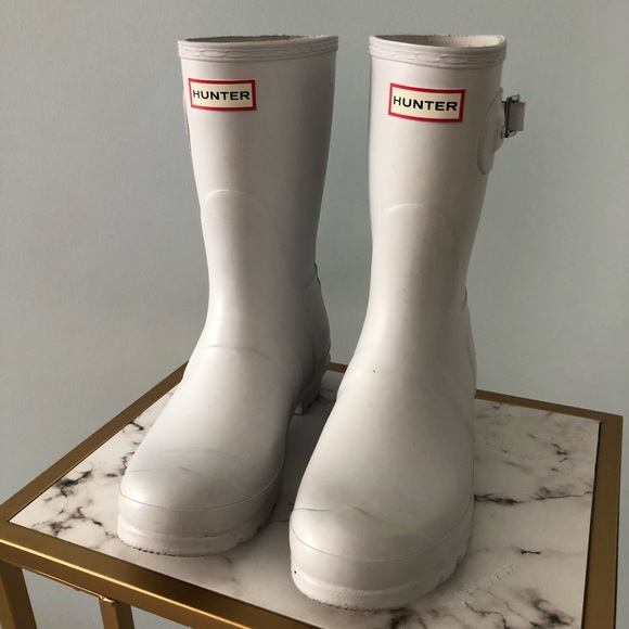 short white hunter rain boots